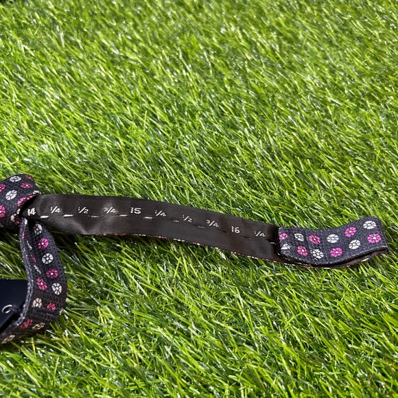 Cremieux Silk Bow Tie Floral Dot Pattern Self Tie Navy Pink White Mens NWT $39 - Picture 5 of 7
